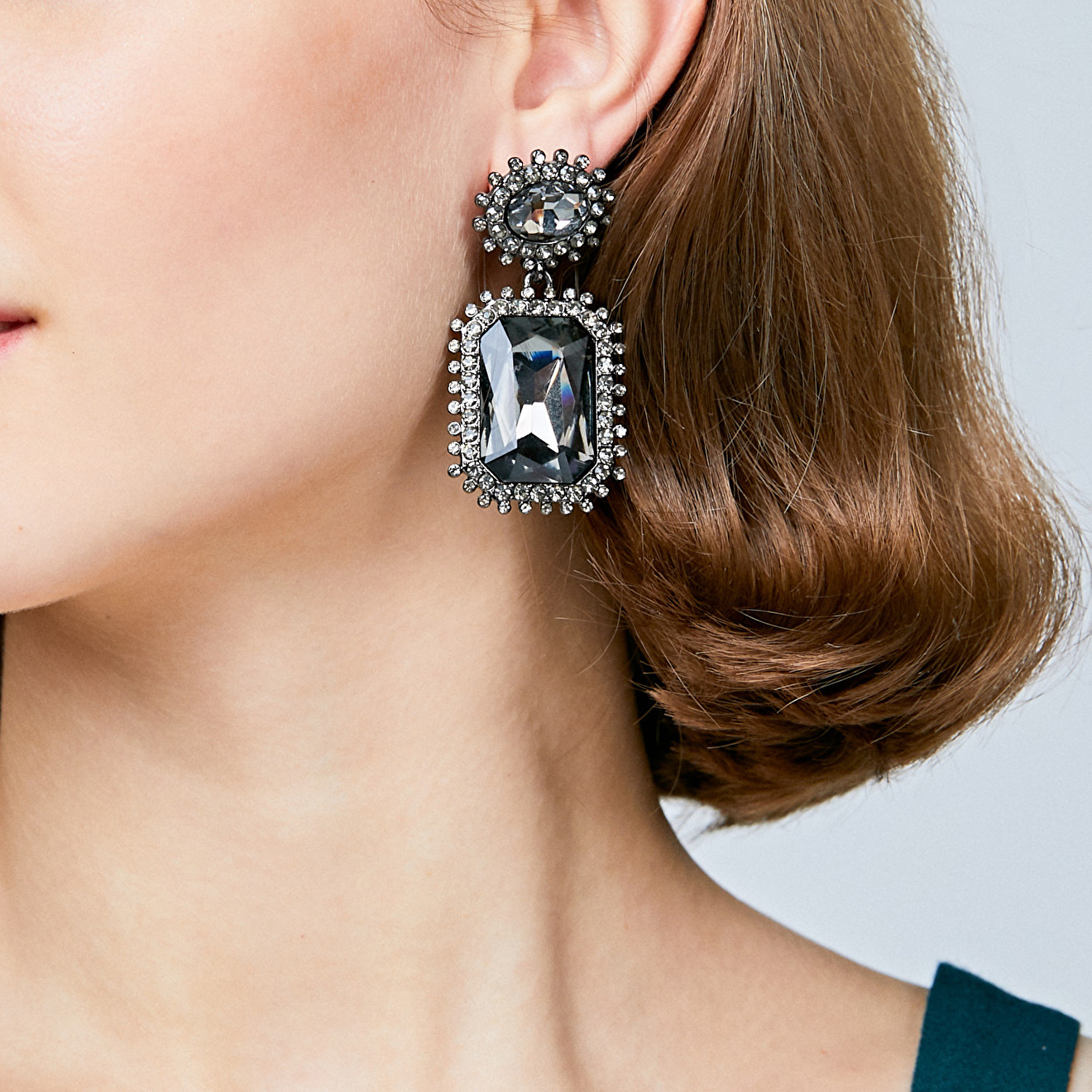 earrings with large graphite crystals