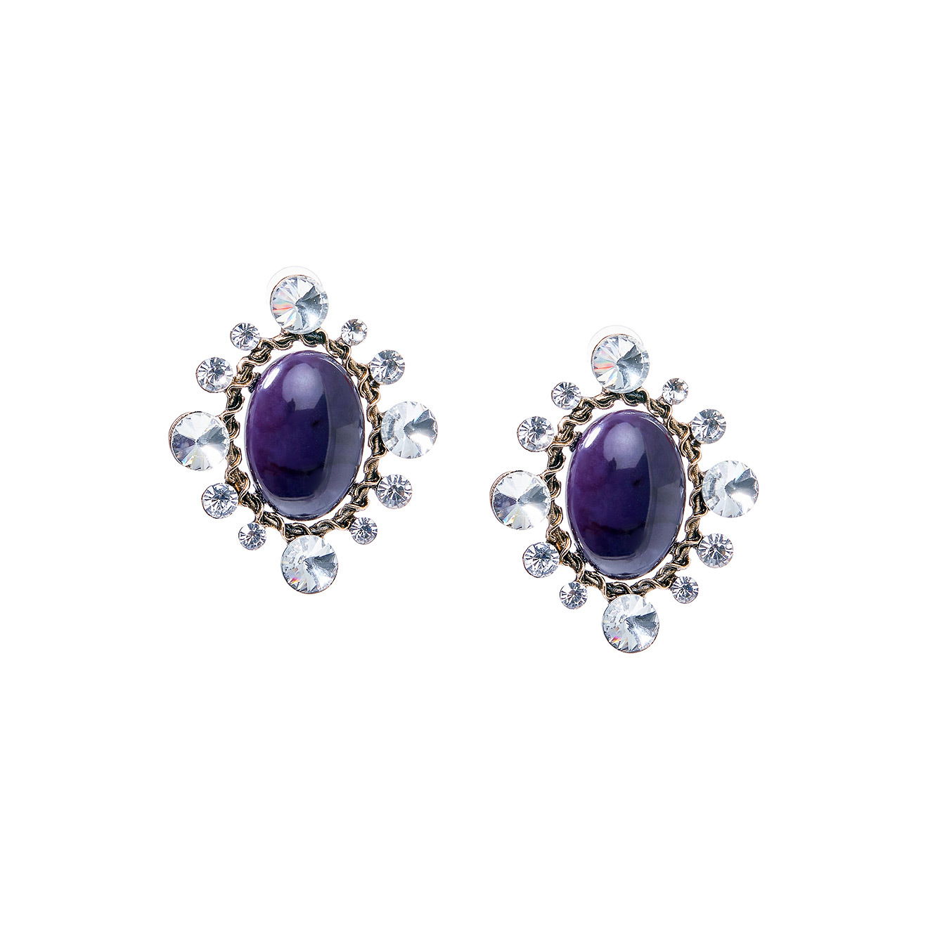 Poussettes with crystals and purple stones