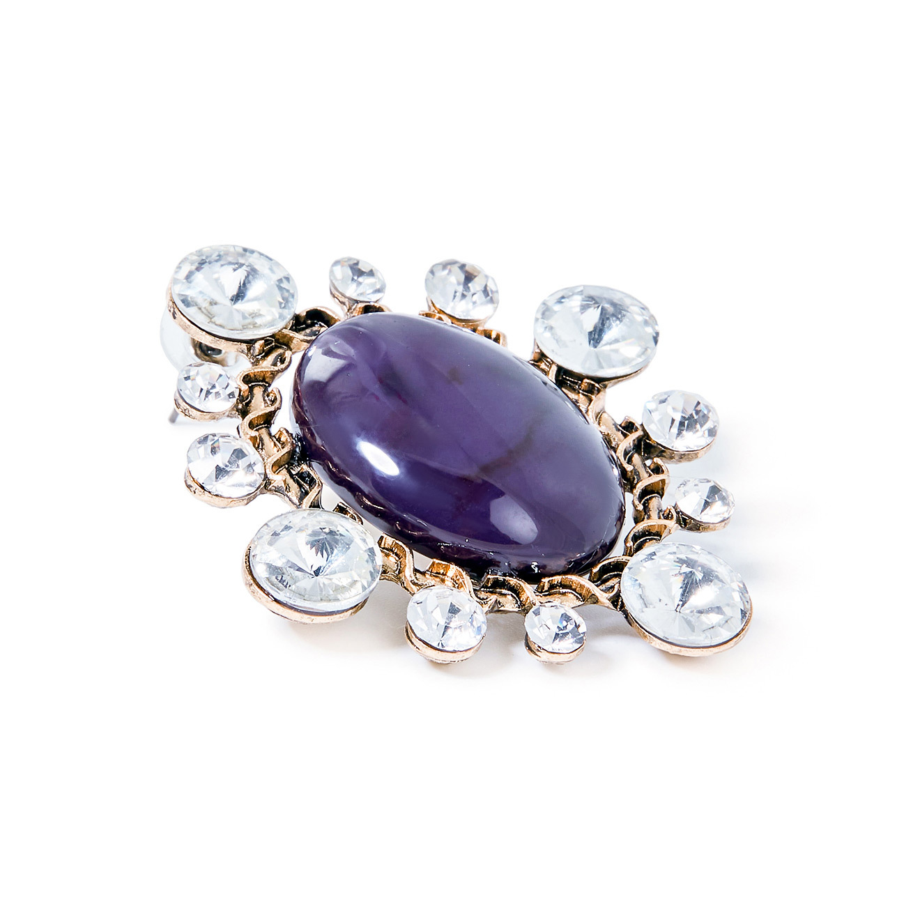 Poussettes with crystals and purple stones