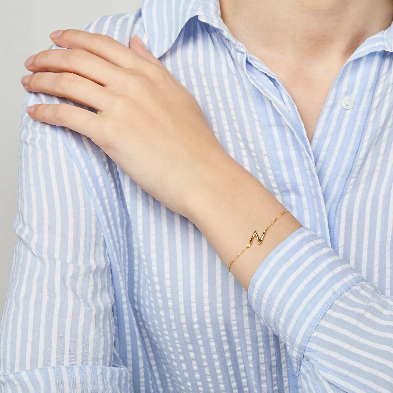 Tilda Позолоченный браслет с буквой N ringstone позолоченный браслет с буквой из серебра k