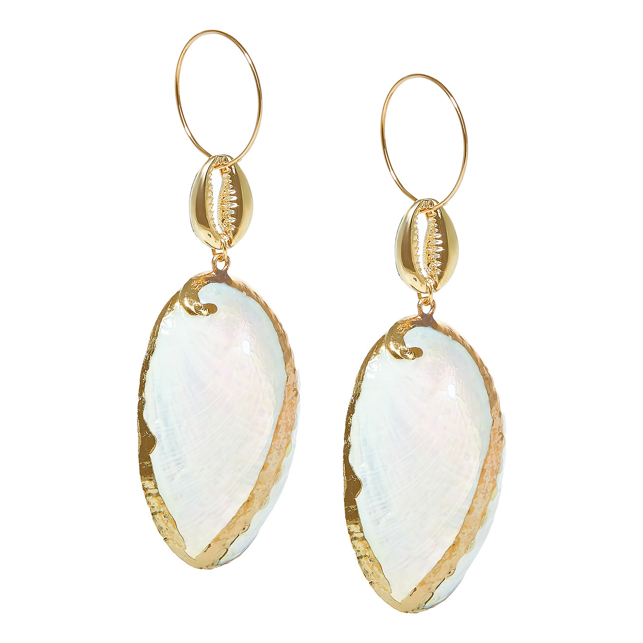 earrings with large flat shells
