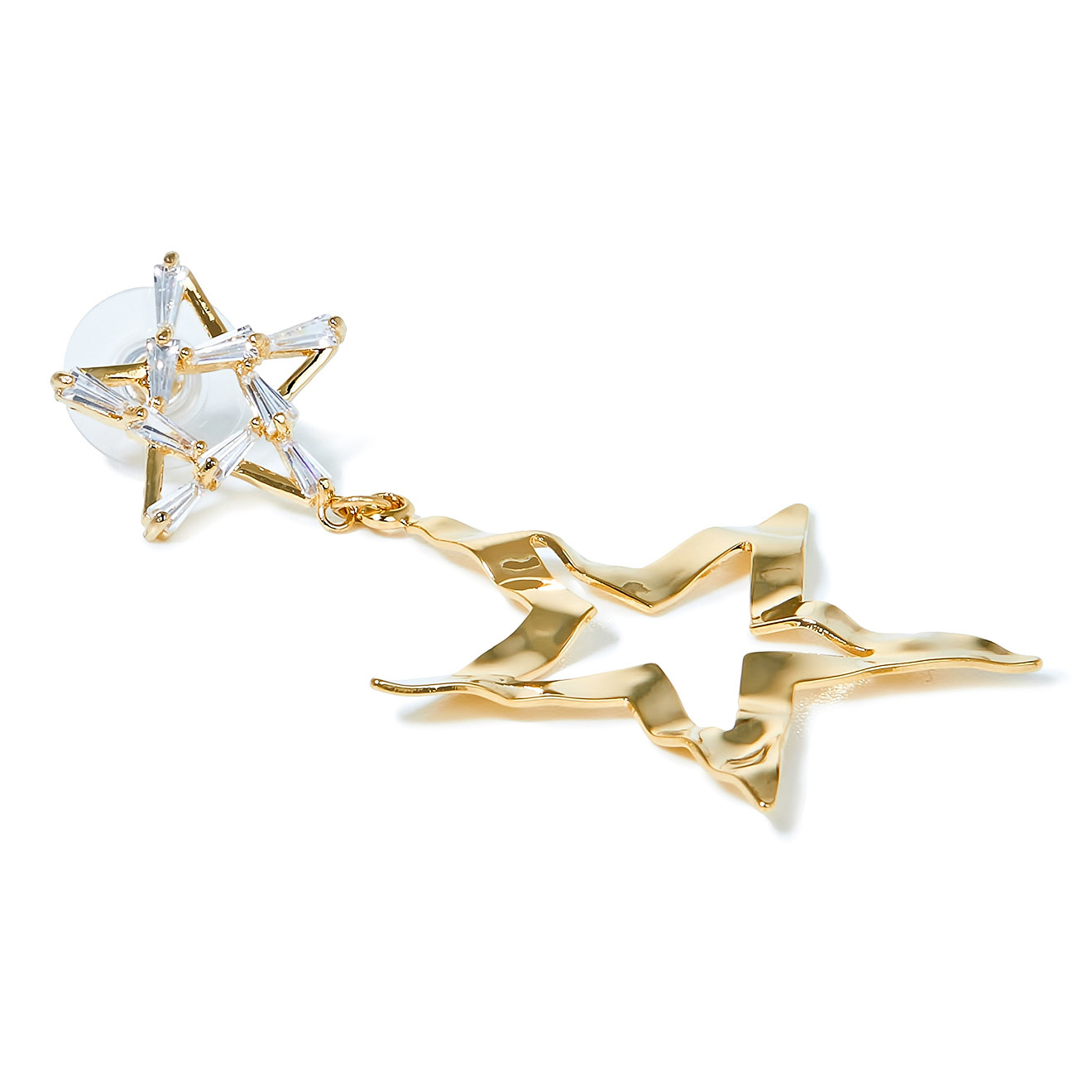 Double Star Earrings with Crystals