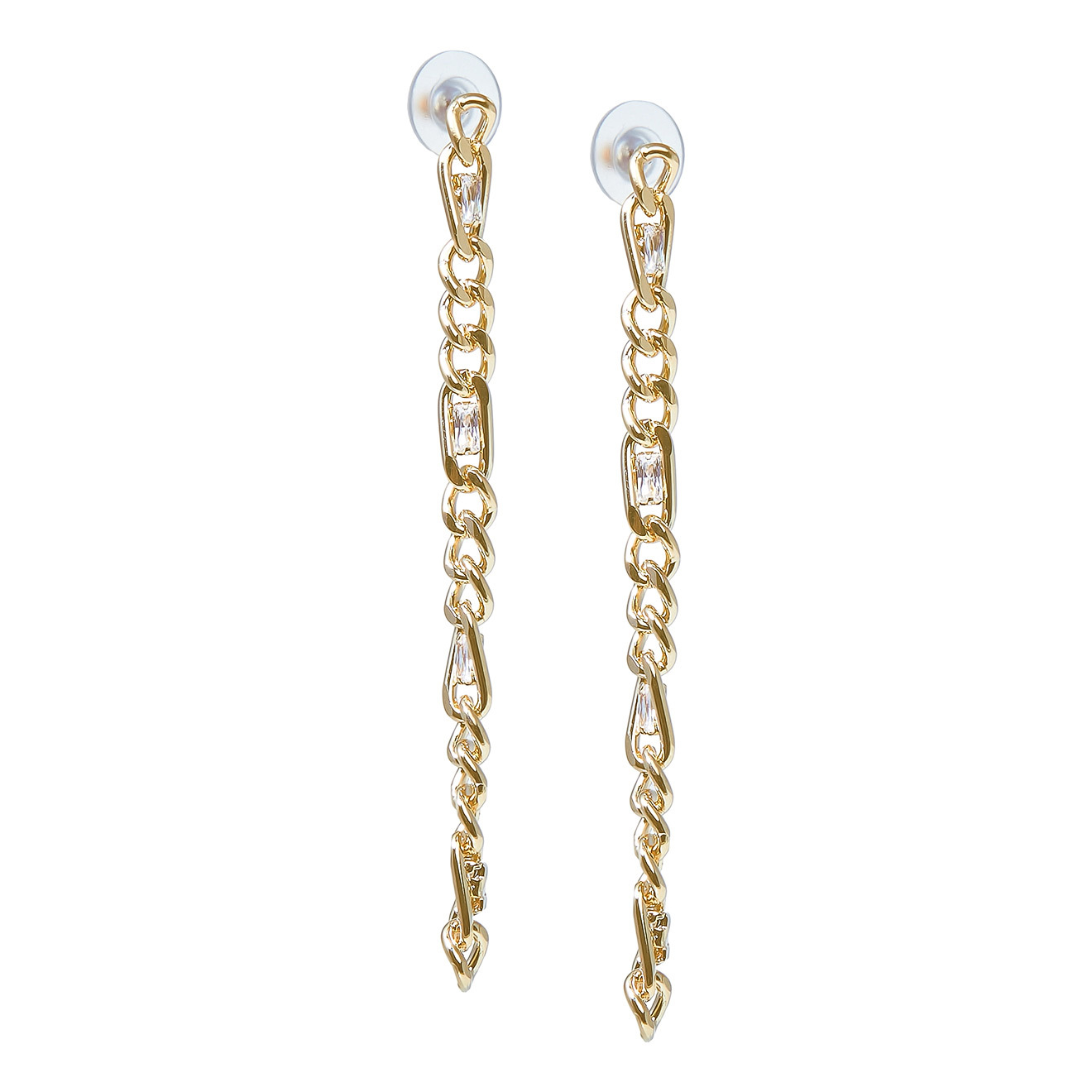 chain earrings with crystals