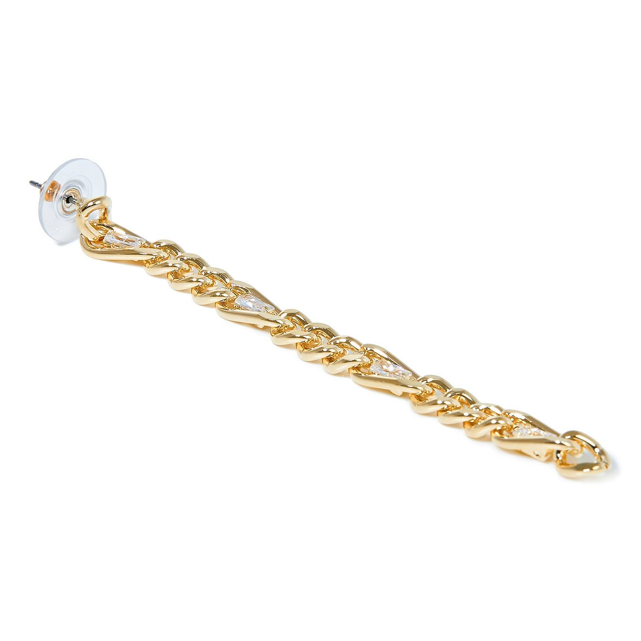 chain earrings with crystals