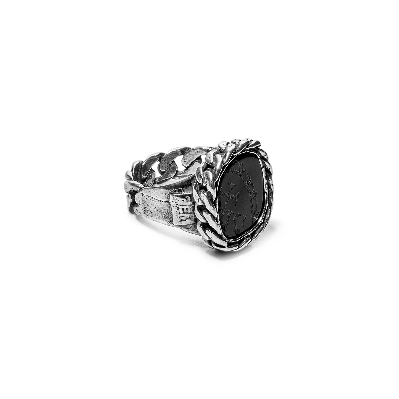 Signet ring made of silver with onyx