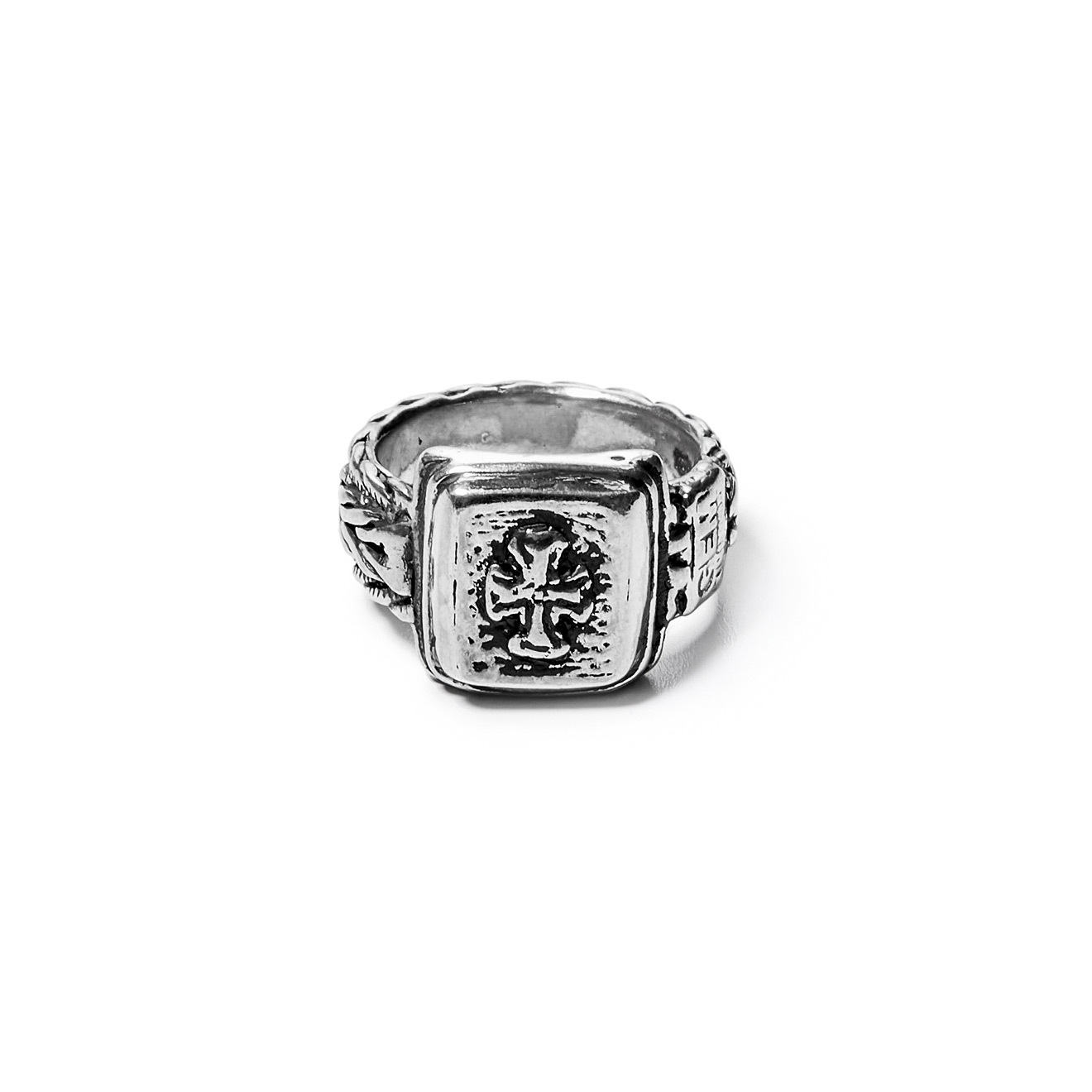 Silver ring with a cross