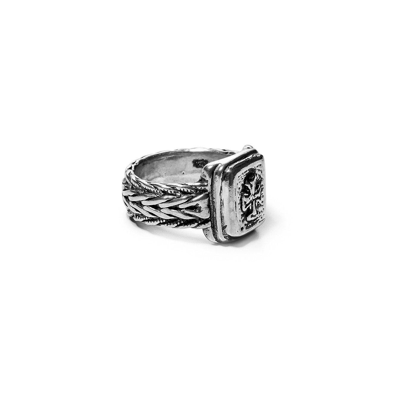 Silver ring with a cross