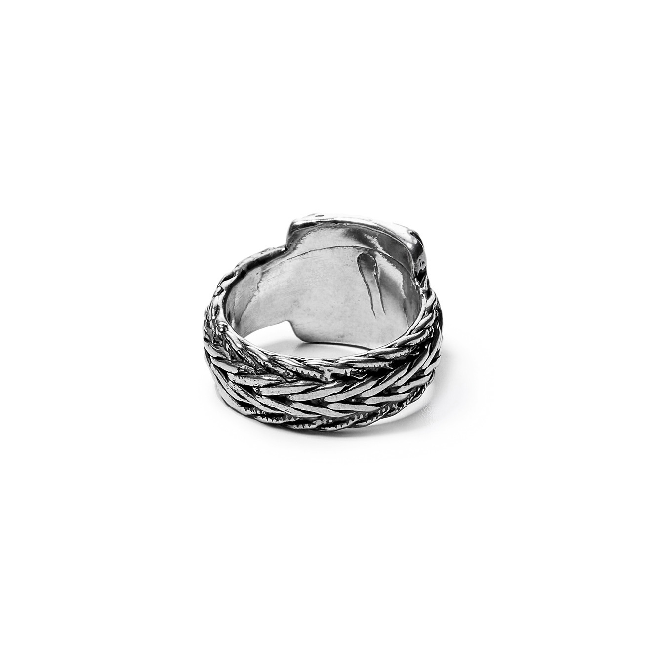 Silver ring with a cross