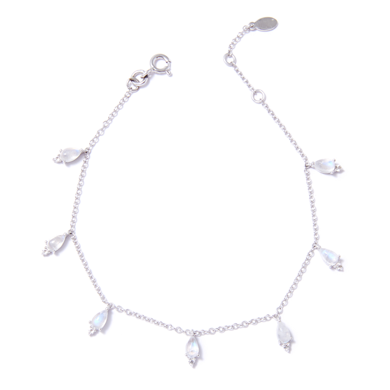 Silver bracelet with moonstone