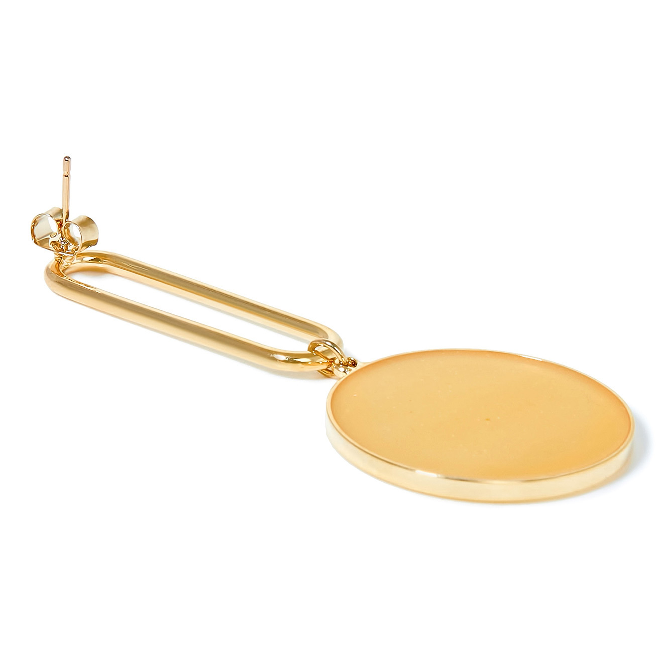 earrings with yellow discs