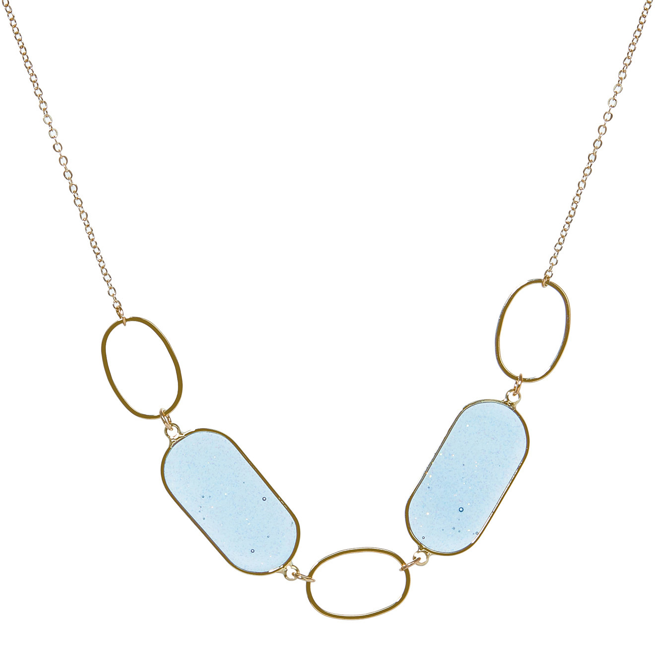necklace with blue inserts