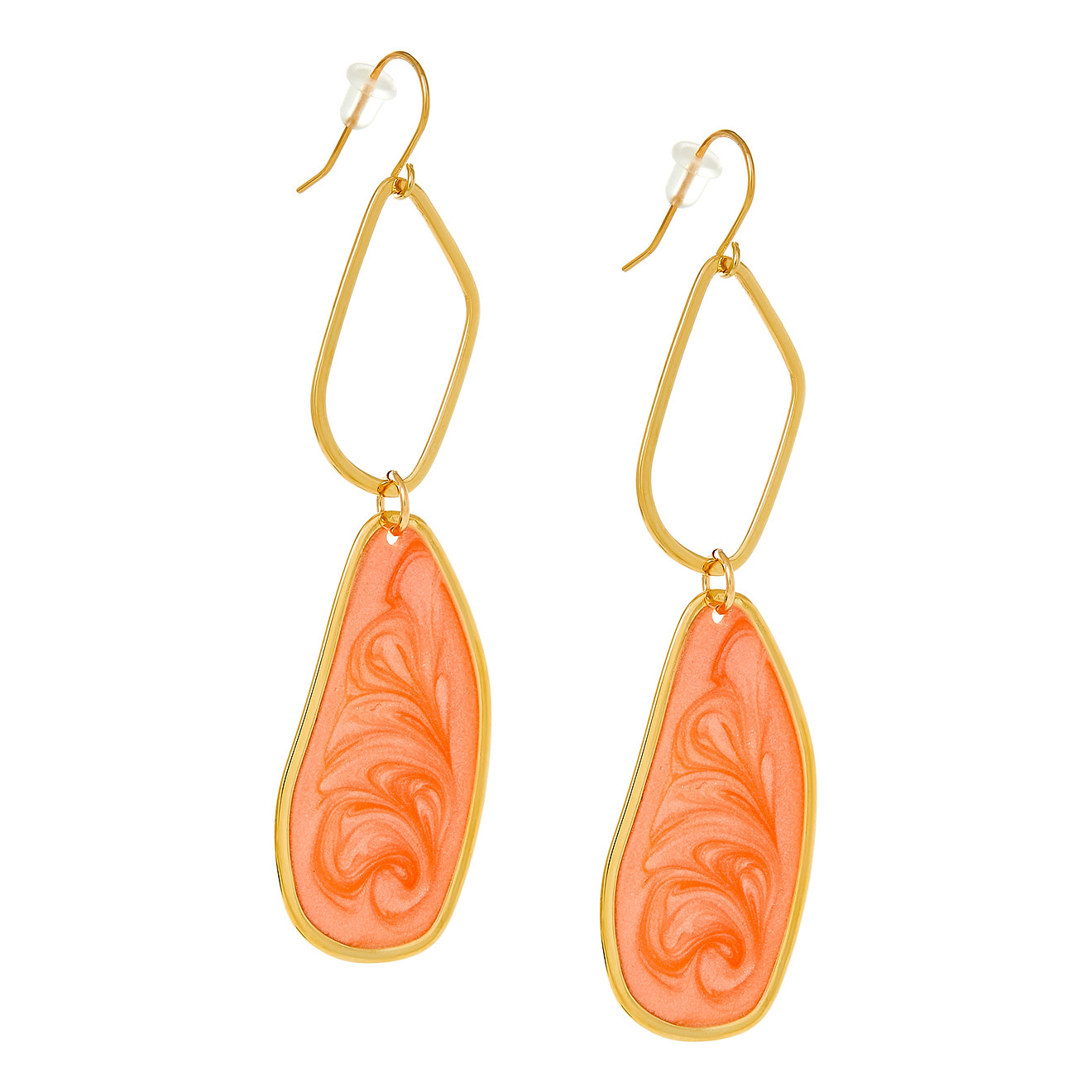 earrings with coral inserts