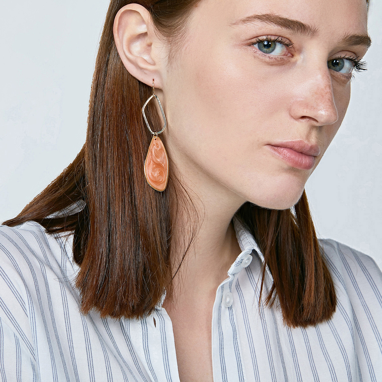 earrings with coral inserts
