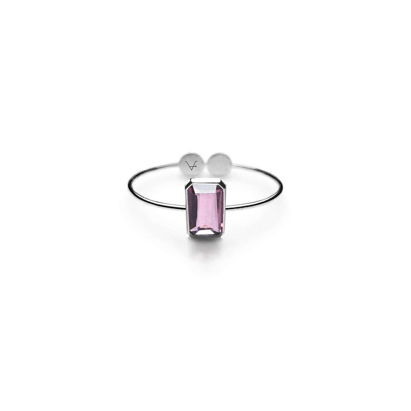 White gold ring with rubellite tourmaline