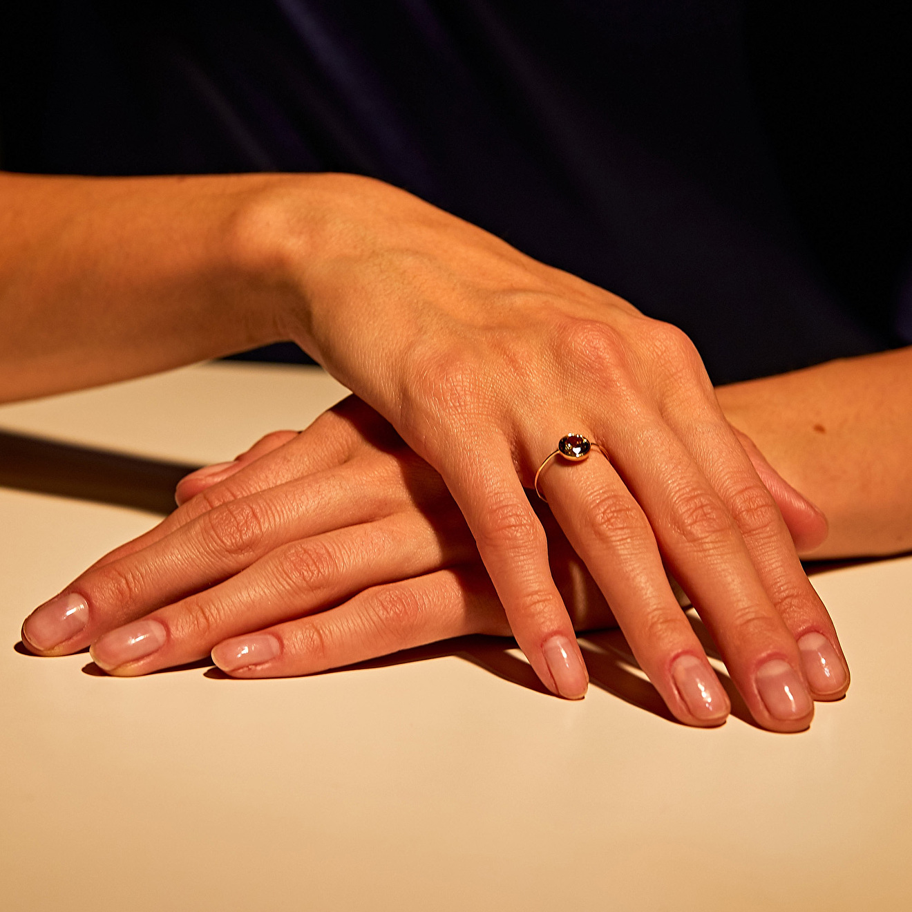 Gold ring with natural zircon