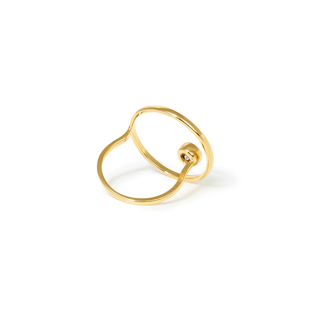 ring with circle and crystal