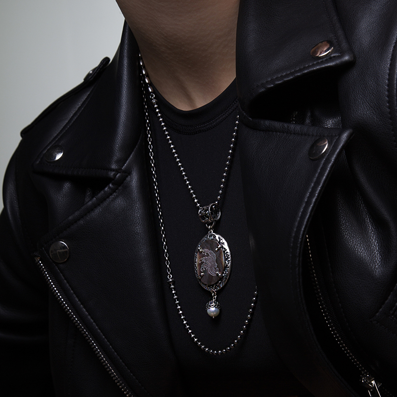 Long silver chain