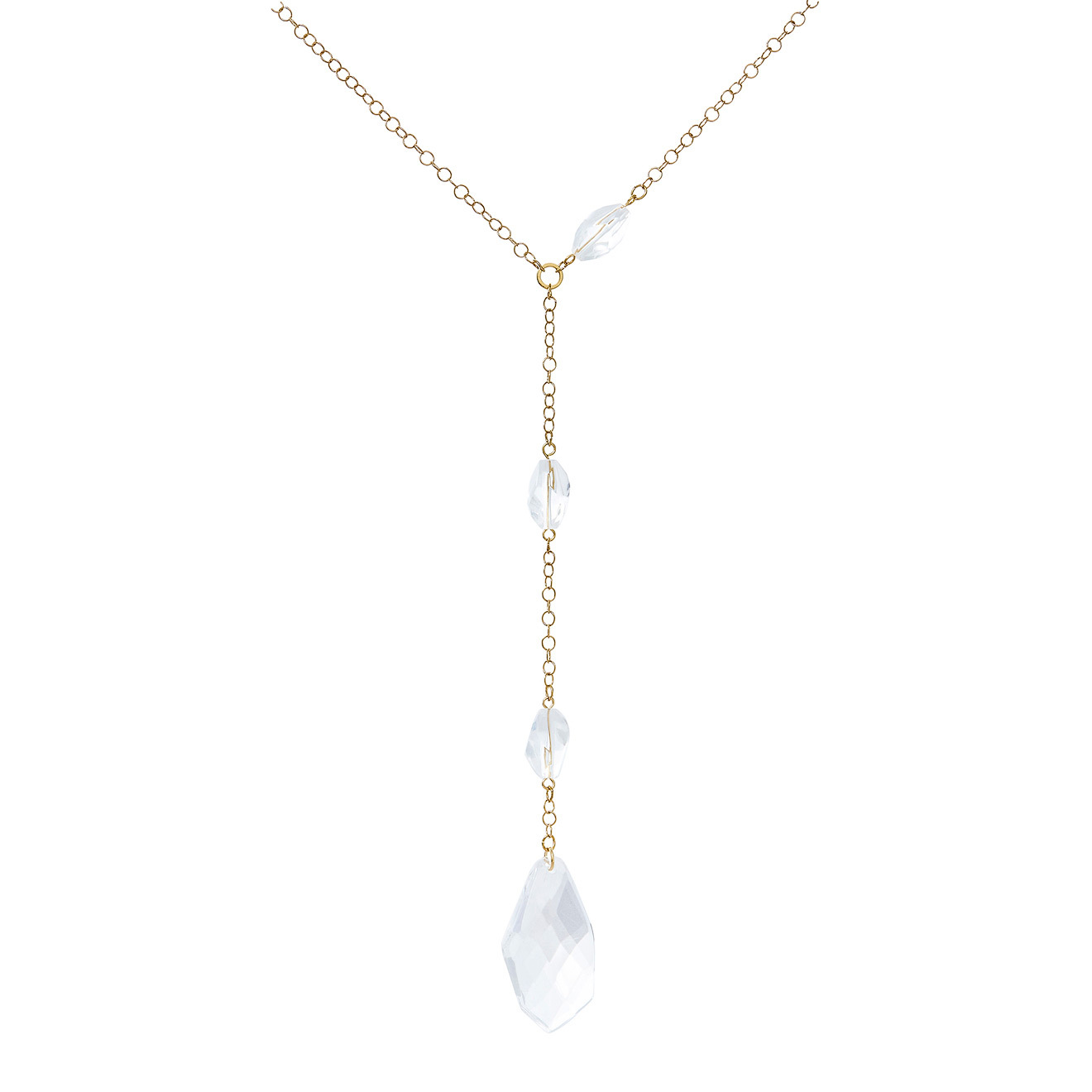 necklace-tie with transparent crystals