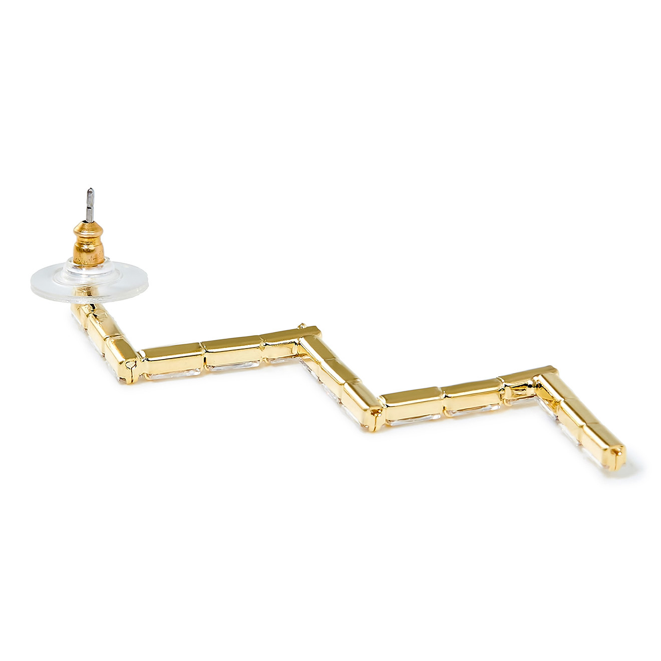 zigzag earrings with transparent crystals
