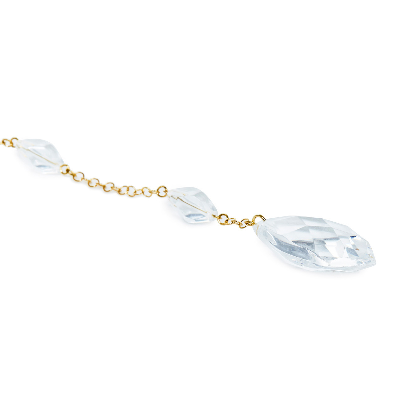 necklace-tie with transparent crystals