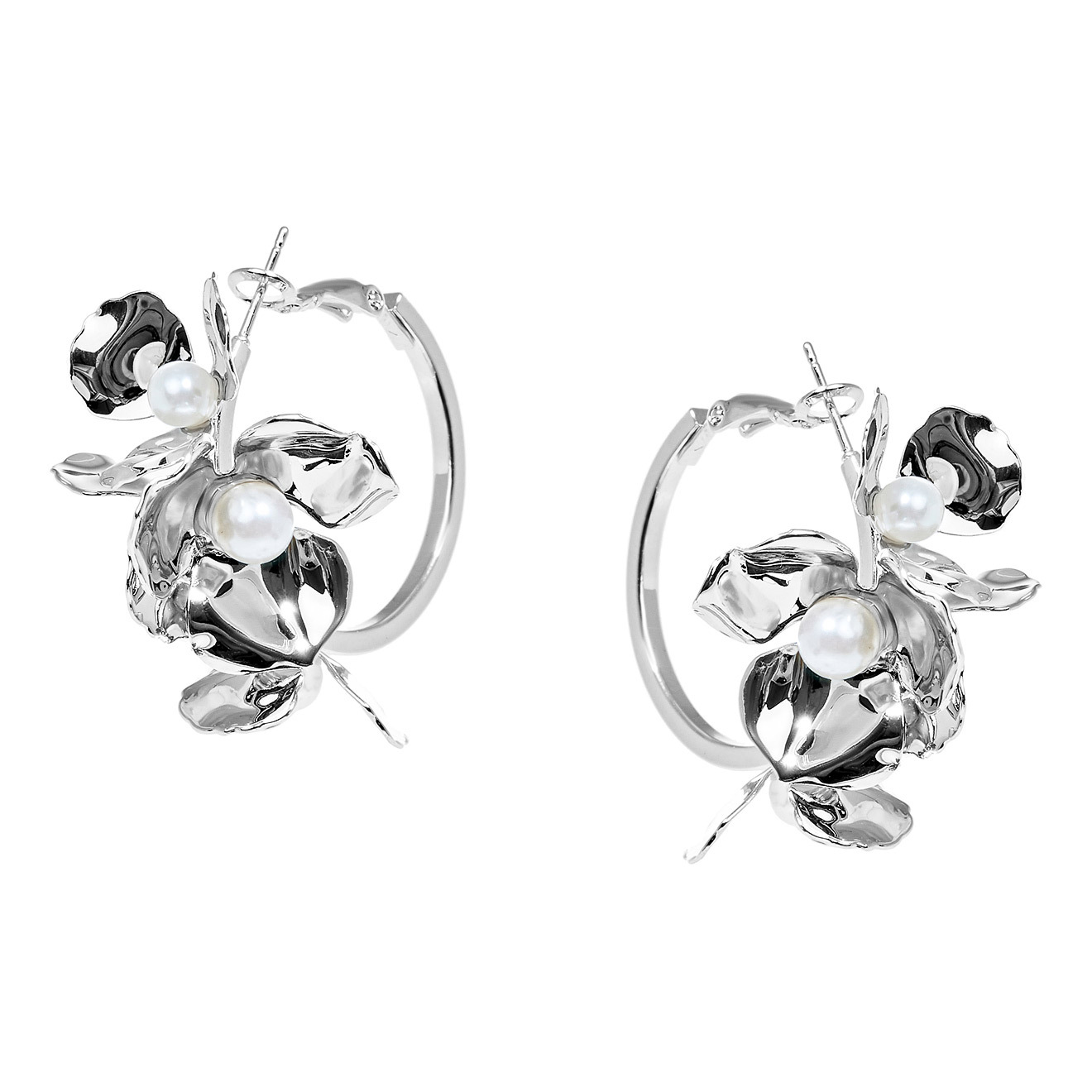 ring earrings with flowers