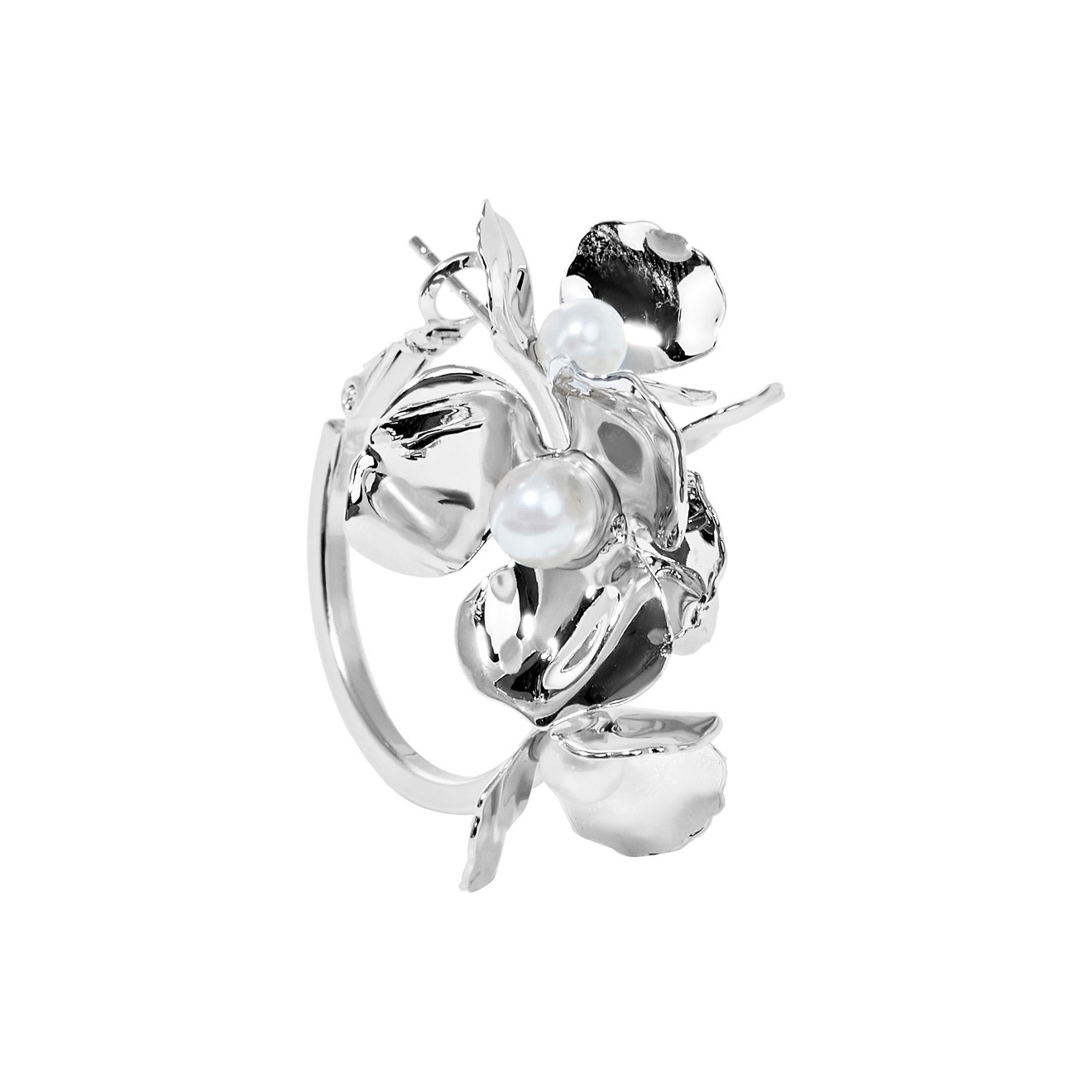 ring earrings with flowers