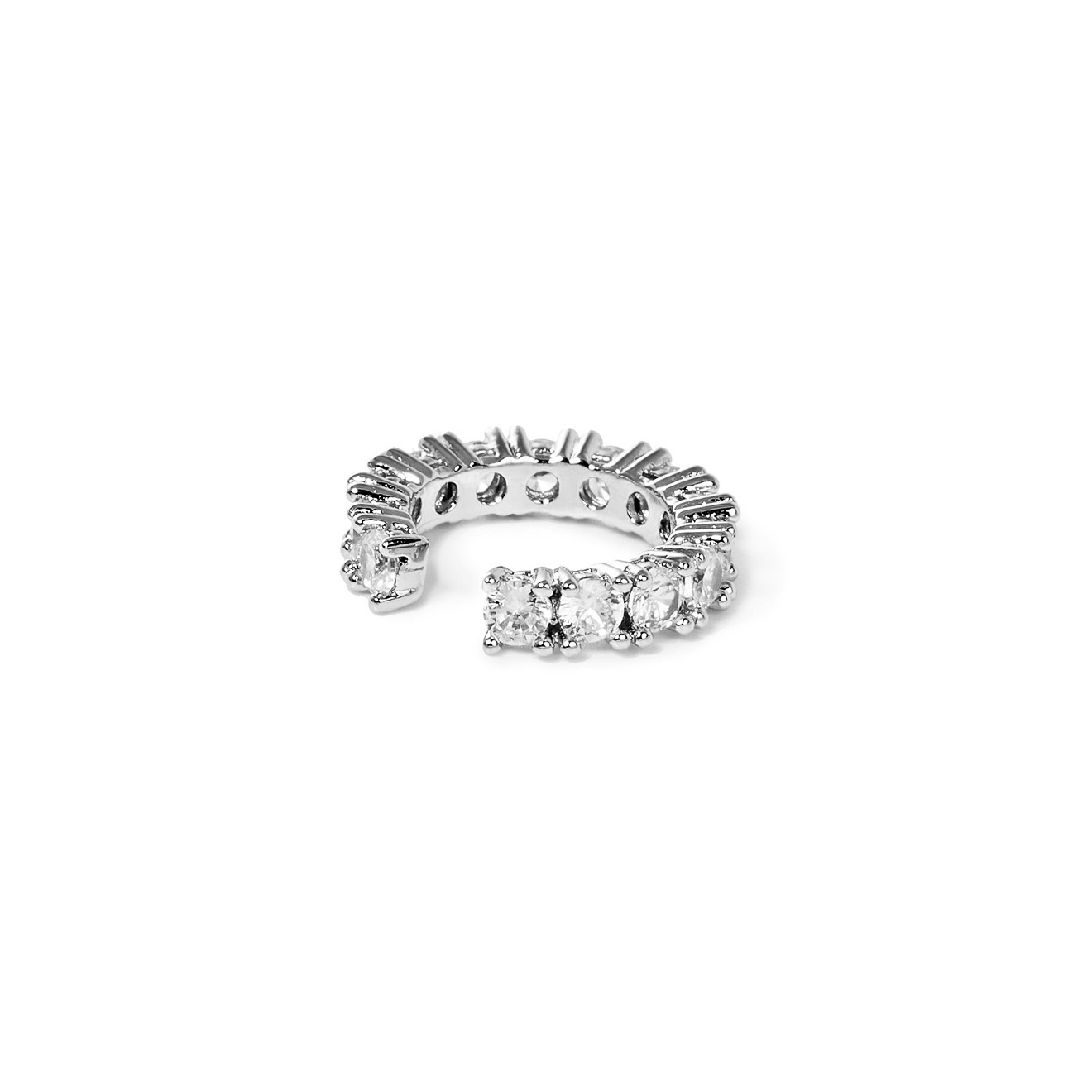 Silver cuff with crystals