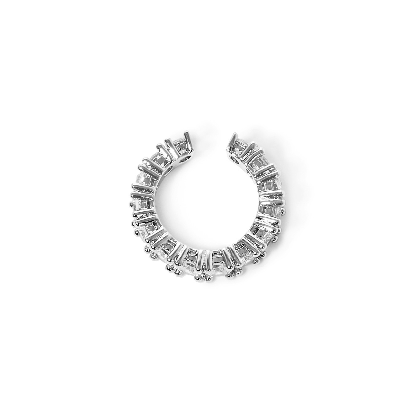 Silver cuff with crystals