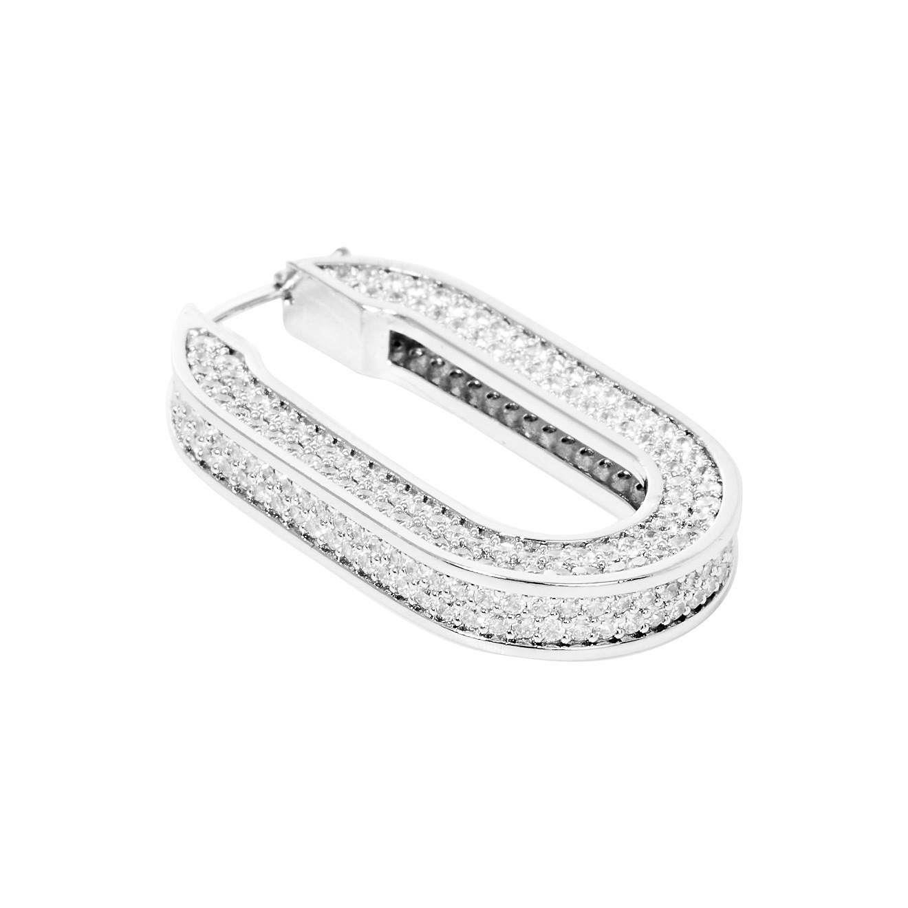 oval earrings with crystals