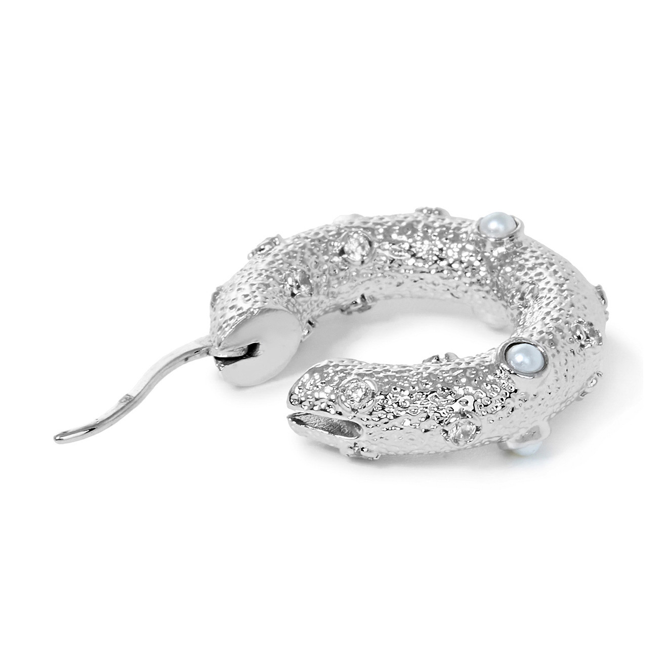 Puffed Pearl Hoop Earrings