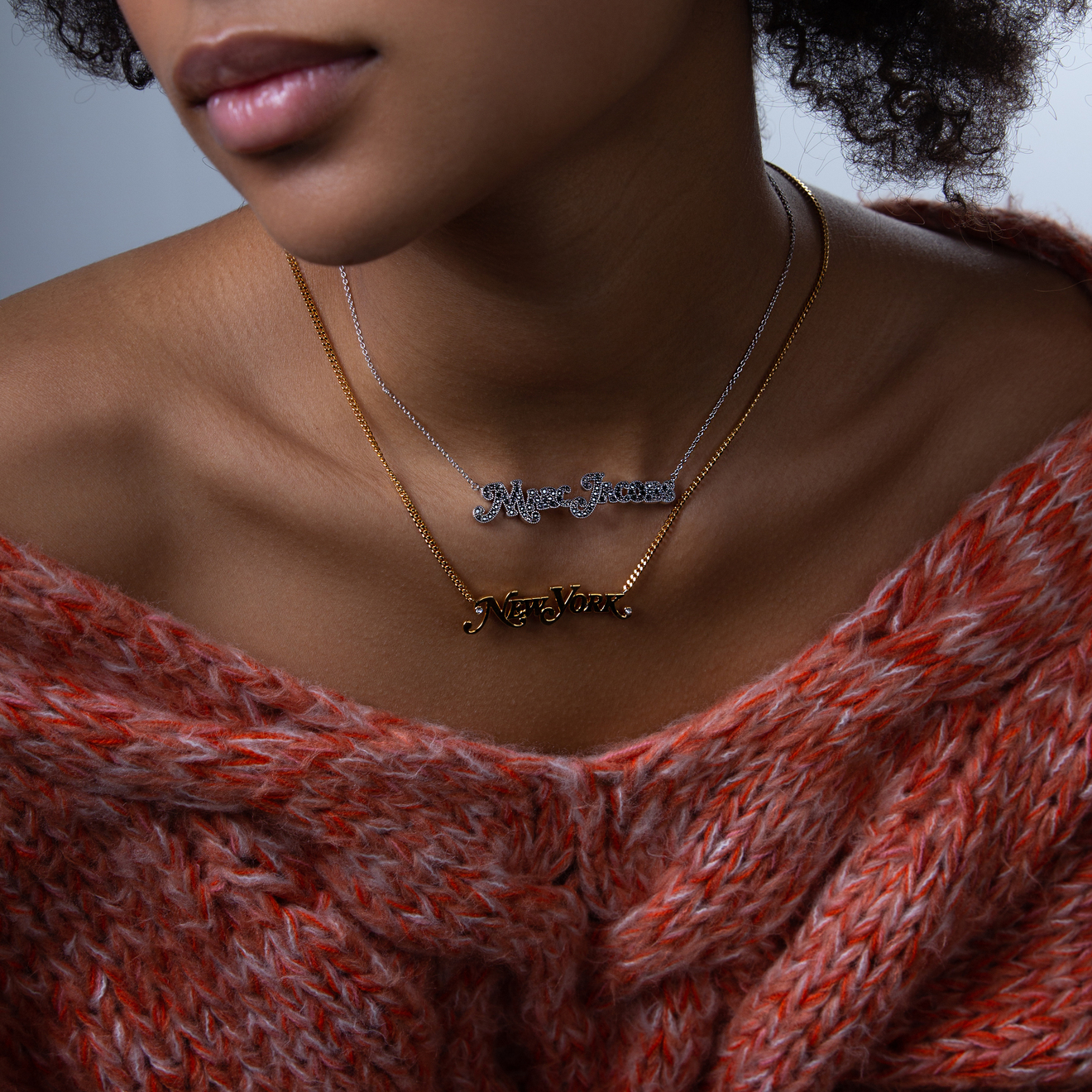 Marc Jacobs  pendant with Swarovski crystals on a chain