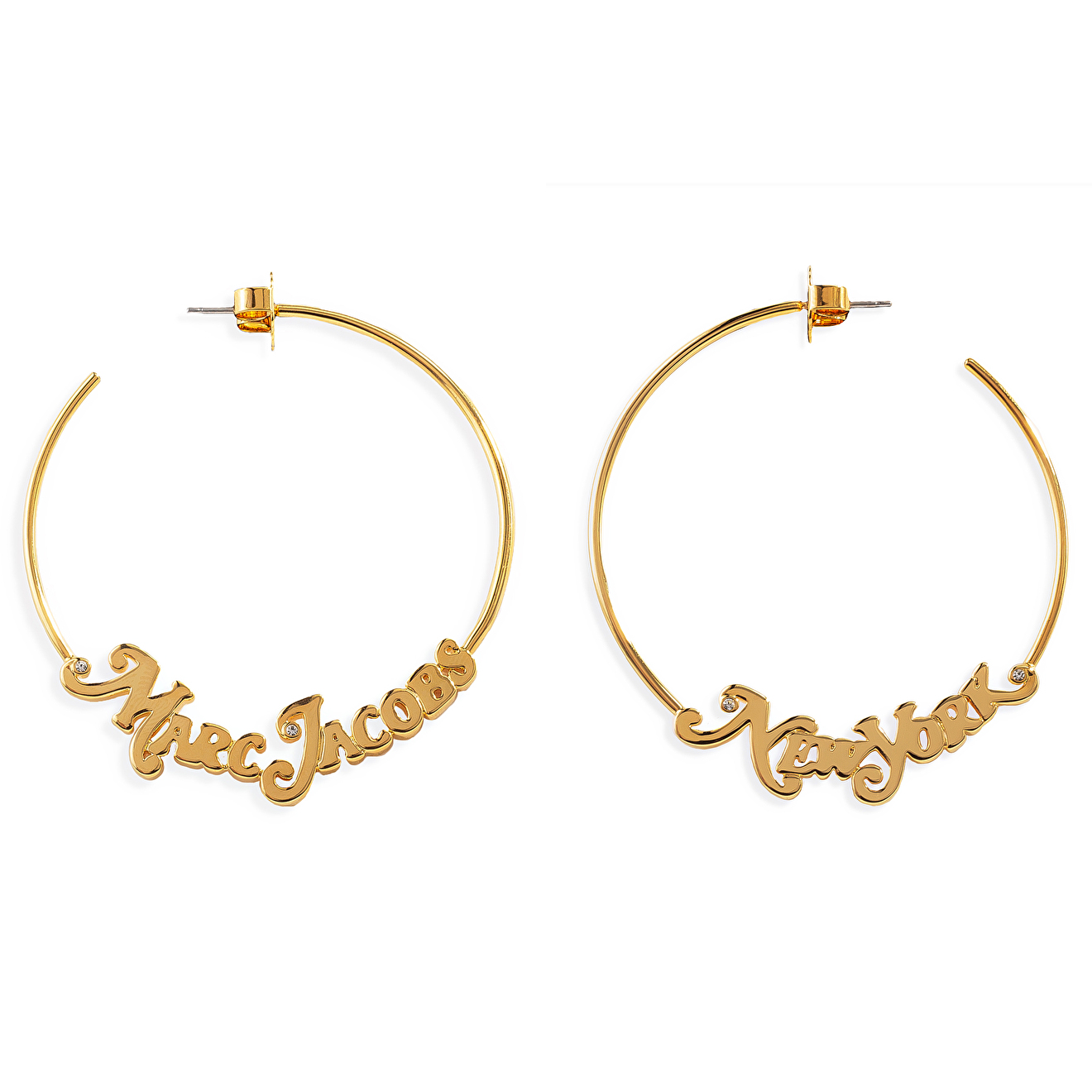 Gold-plated Asymmetric Ring Earrings New York