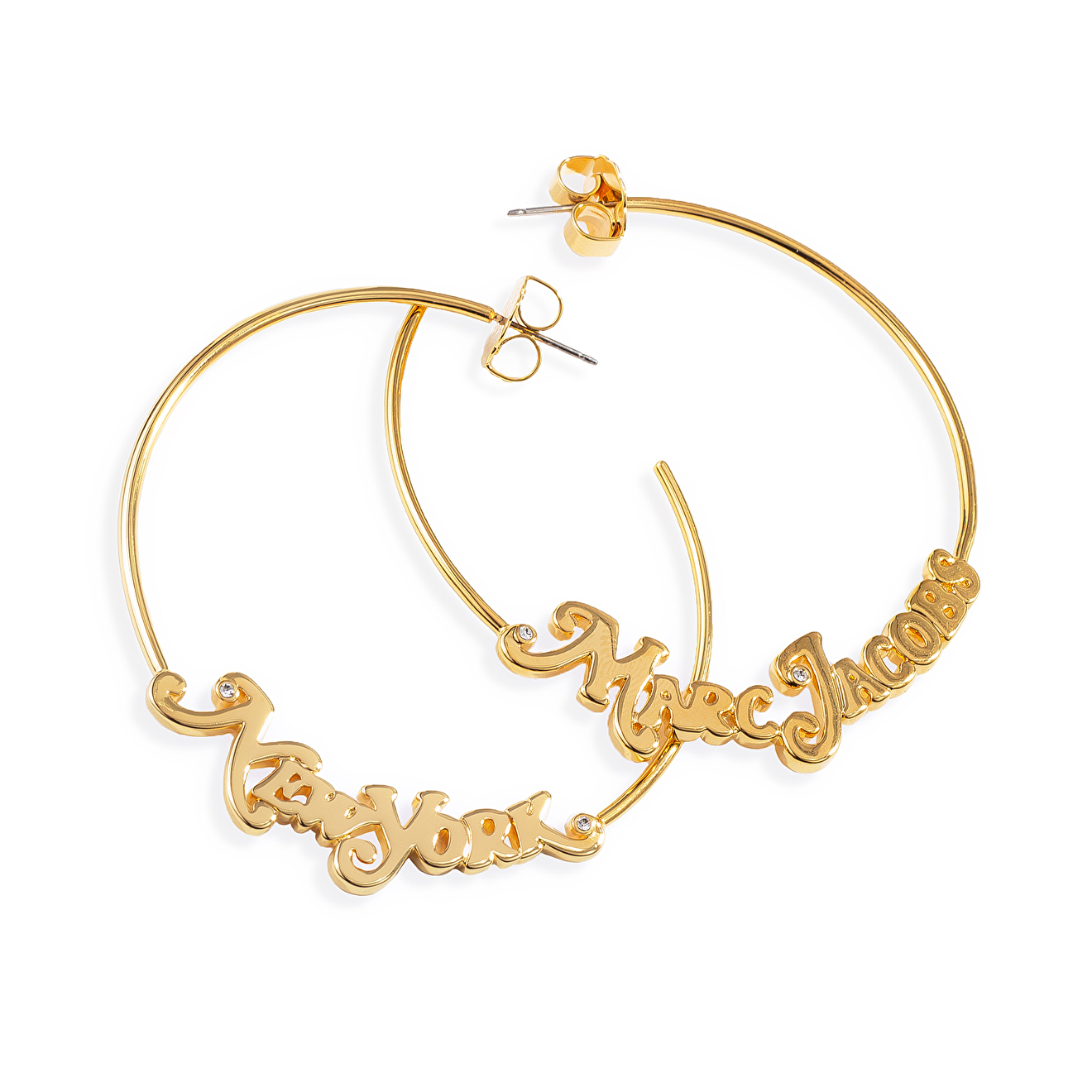Gold-plated Asymmetric Ring Earrings New York