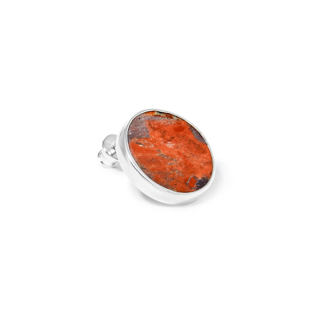 Серебряные пусеты с охровой яшмой, из коллекции Planets