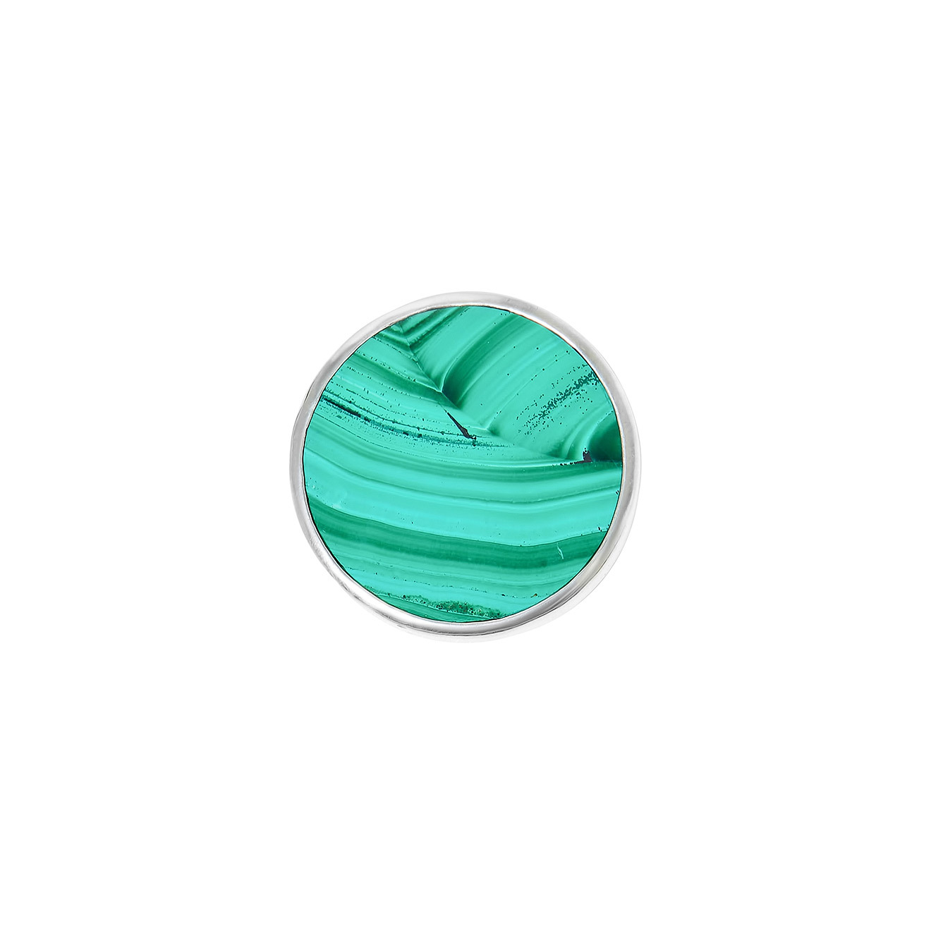 Silver brooch with malachite, from the Planets collection