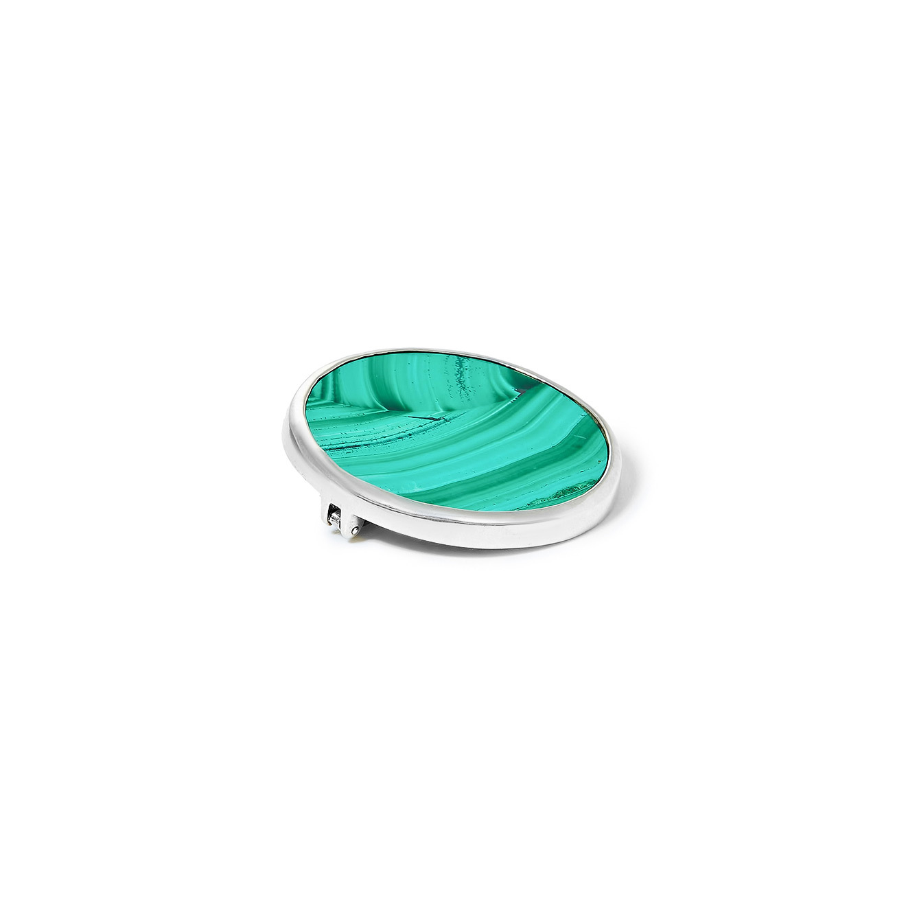 Silver brooch with malachite, from the Planets collection