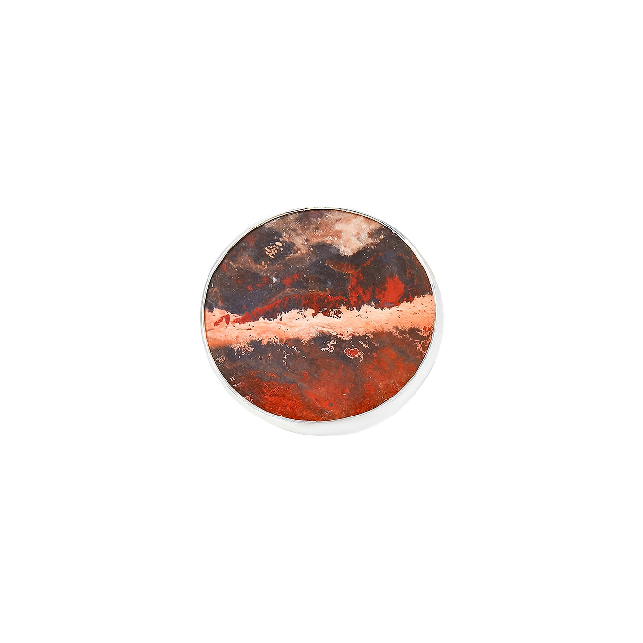 Серебряное кольцо LARGE с охровой яшмой, из коллекции Planets