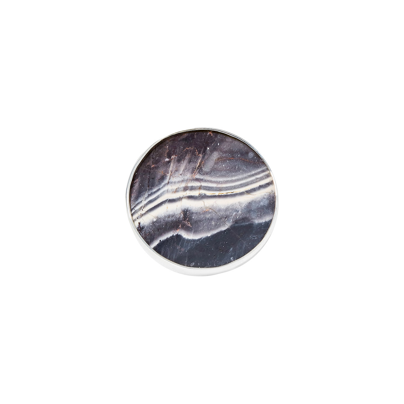 Серебряное кольцо LARGE с серой яшмой, из коллекции Planets
