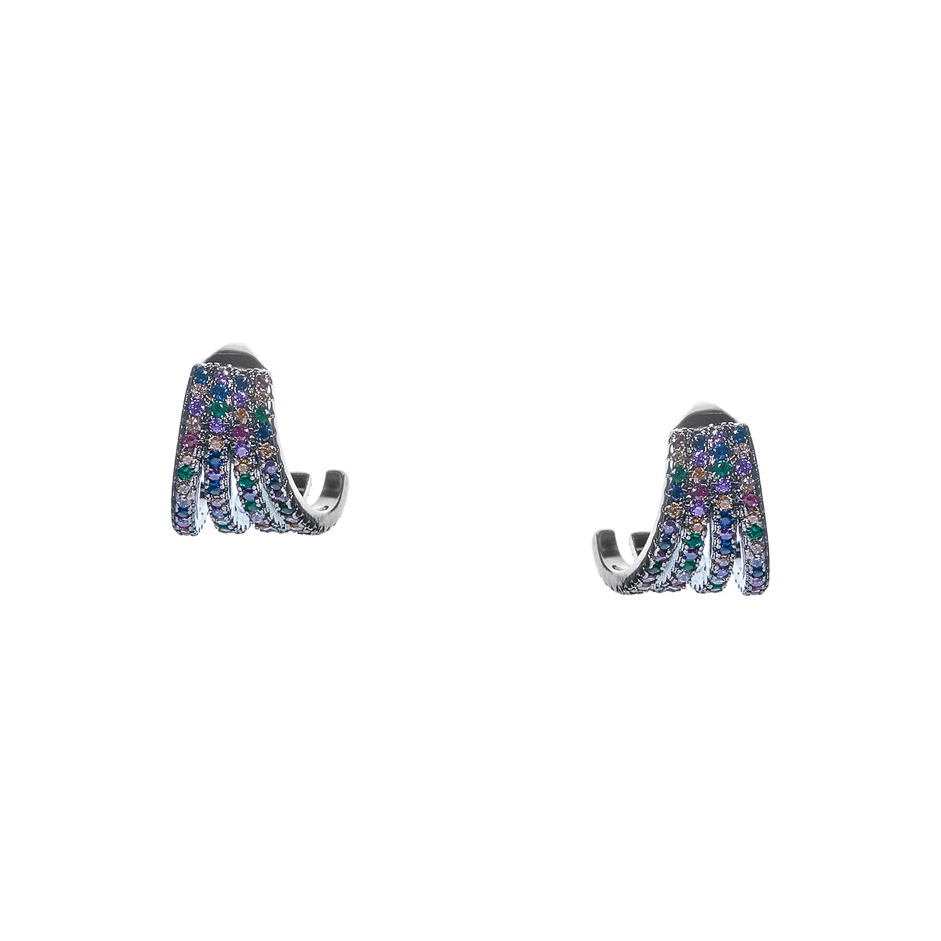 Blackened cuffs with colored crystals