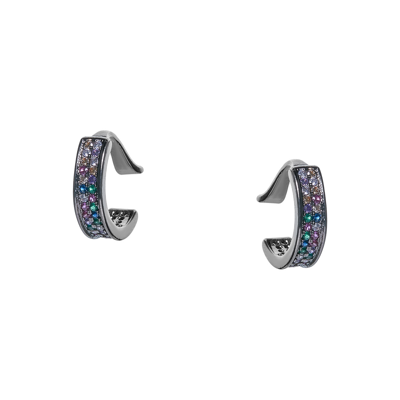 Black cuffs with colored crystals