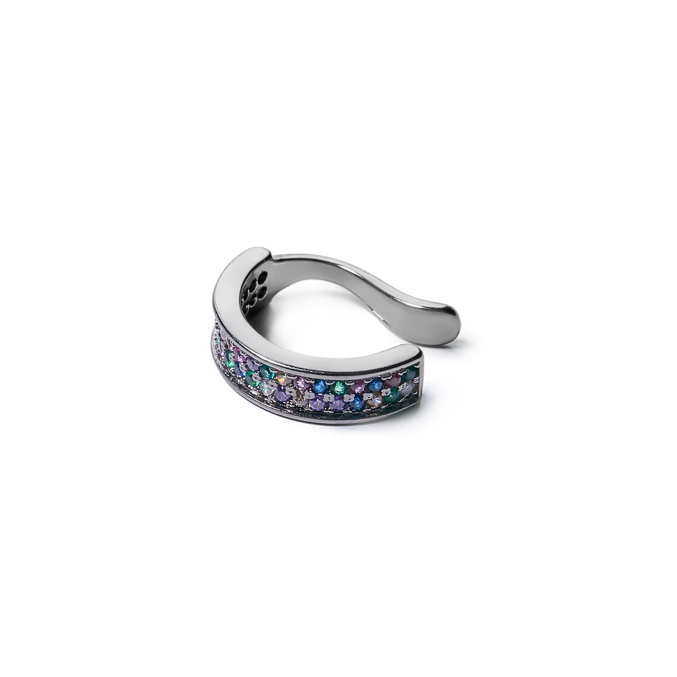 Black cuffs with colored crystals