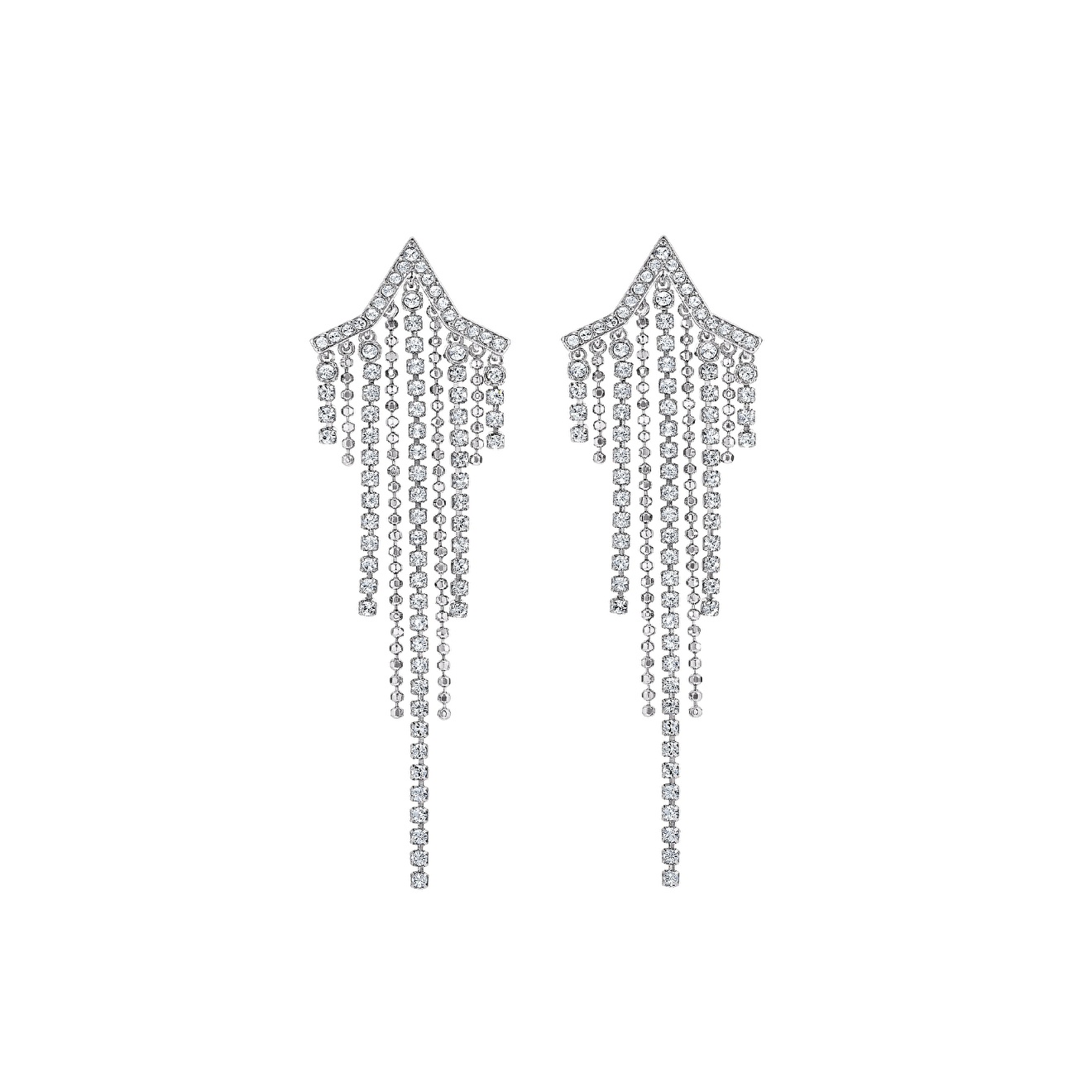 Серебристые серьги-шандельеры FIT