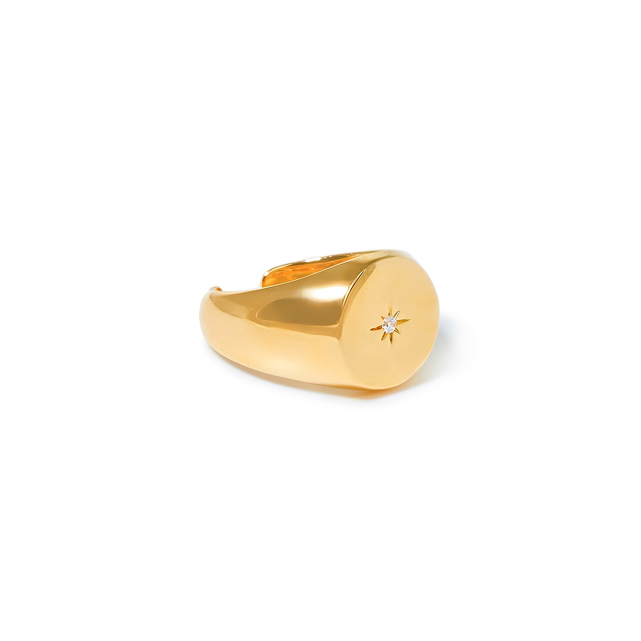 Позолоченное кольцо Starry signet ring