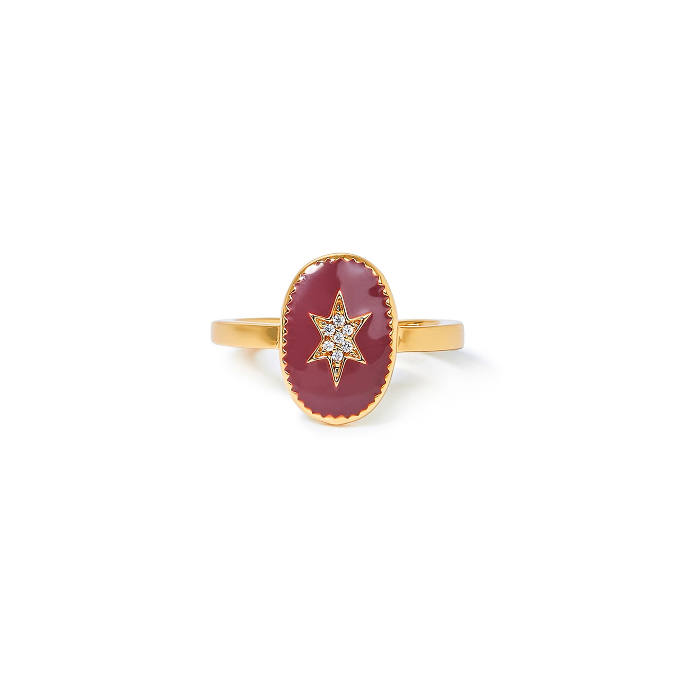 Позолоченное кольцо North Star-Burgundy