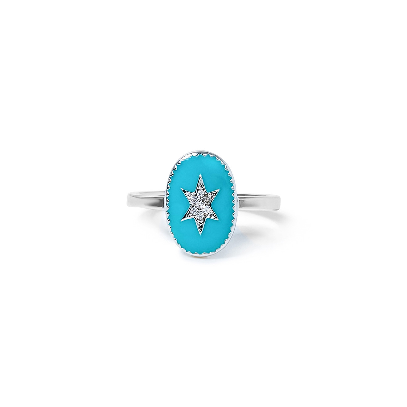 Серебристое кольцо North Star-Turquoise