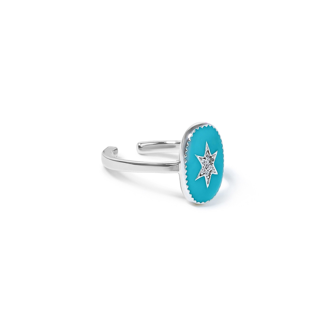 Серебристое кольцо North Star-Turquoise