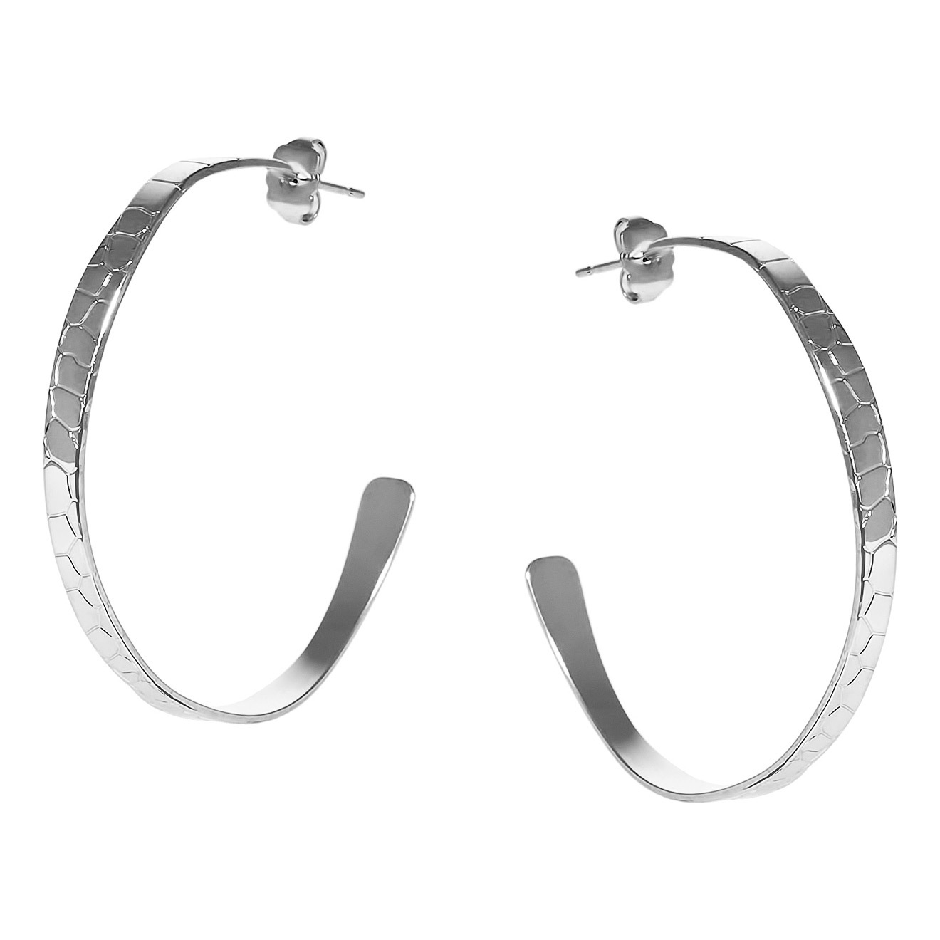 Покрытые серебром серьги Large hoops