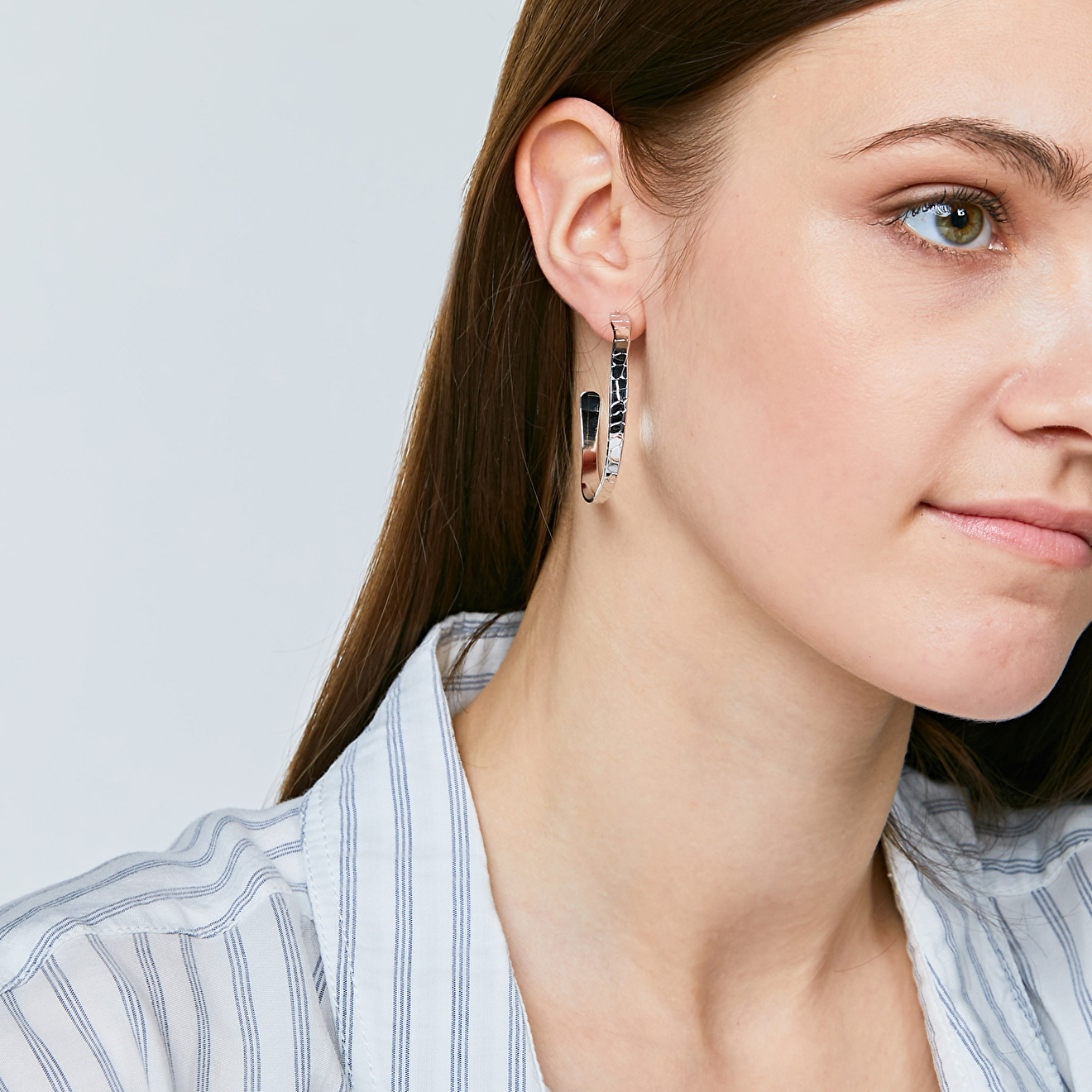 Покрытые серебром серьги Large hoops