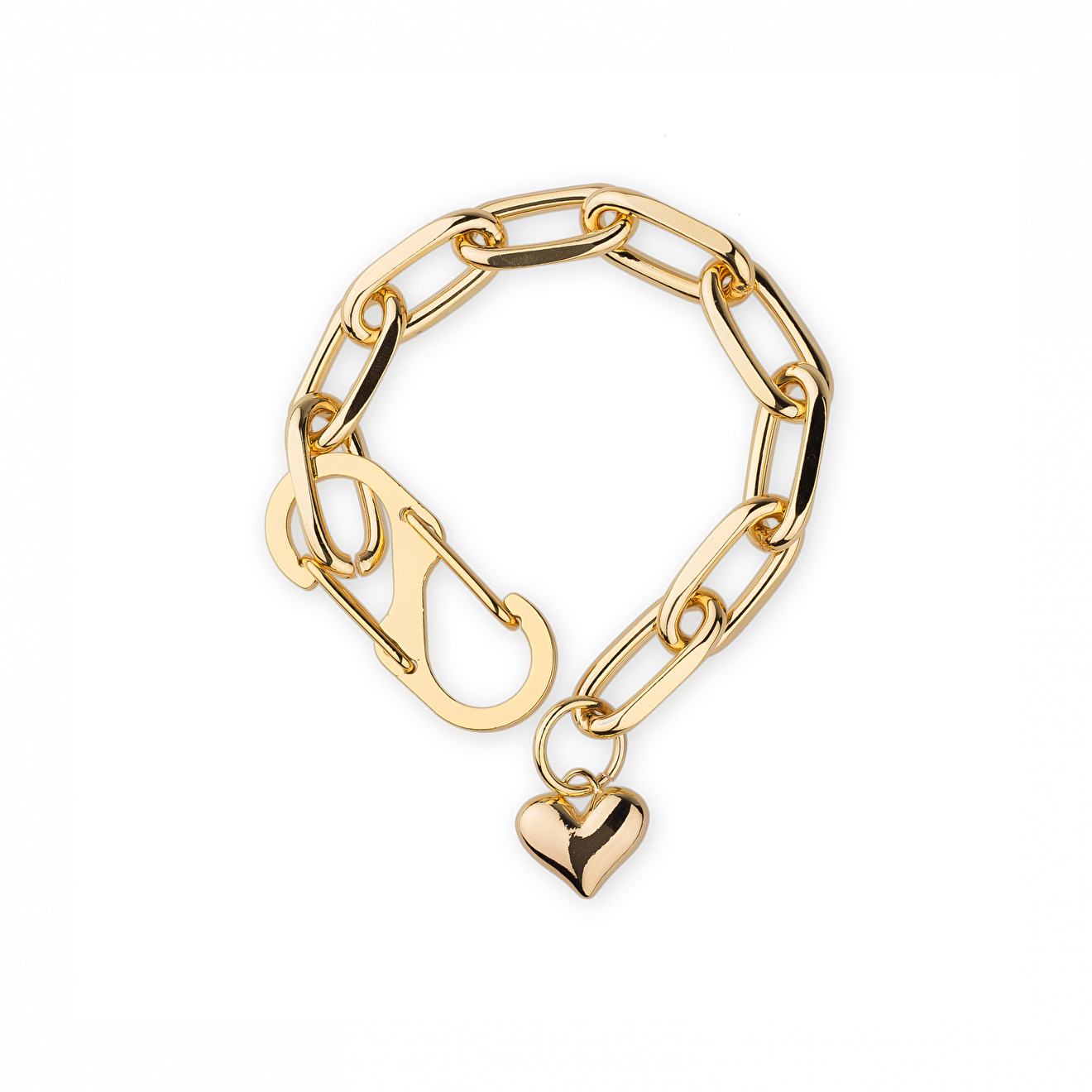 Aqua Золотистый браслет-цепь с подвеской-сердцем