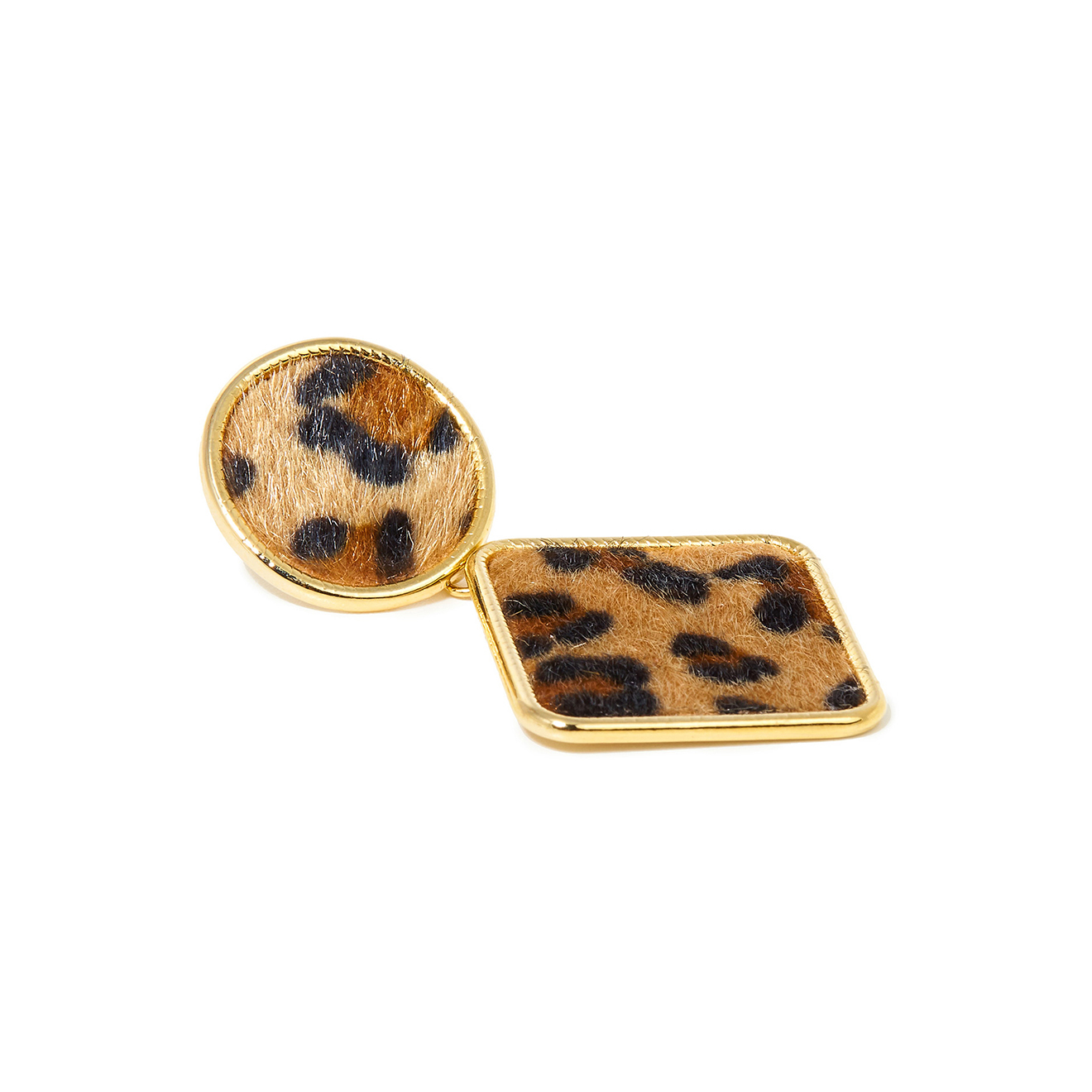 earrings with leopard inserts